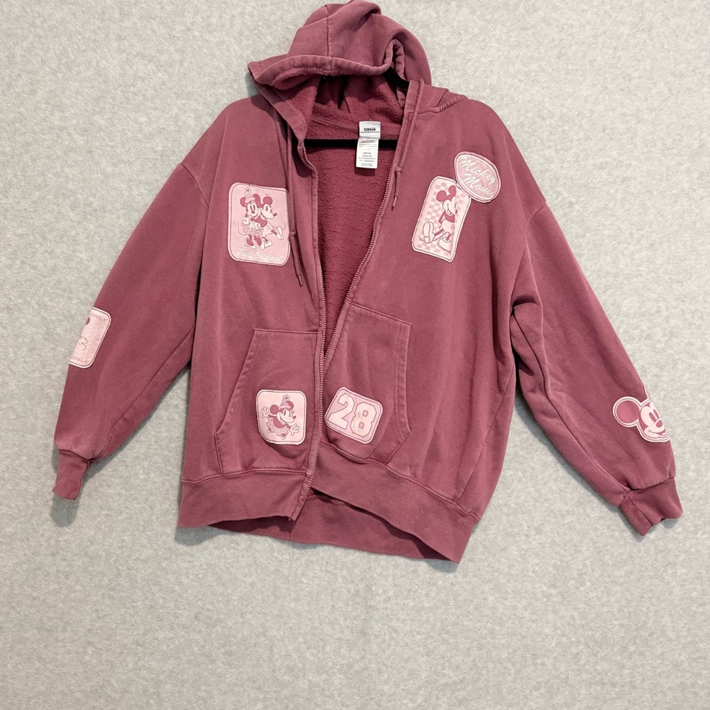 Disney Maroon Jacket with Cartoon Patches